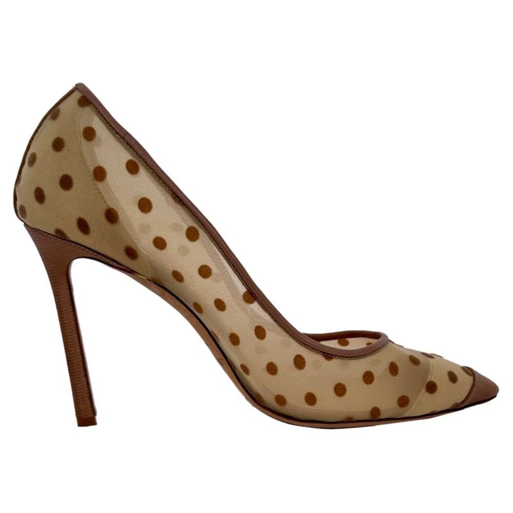 Jimmy Choo Polka Dot Pumps in Beige Mesh